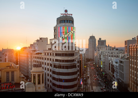 Skyline in Madrid Spanien Stockfoto