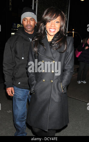 Wendy Raquel Robinson und Marco Perkins prominente außerhalb ihrer Midtown Hotel in New York City New York City, USA - 10.01.12 Stockfoto