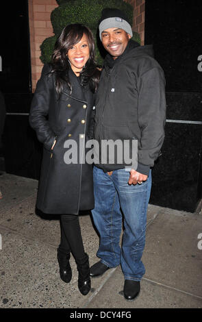 Wendy Raquel Robinson und Marco Perkins prominente außerhalb ihrer Midtown Hotel in New York City New York City, USA - 10.01.12 Stockfoto