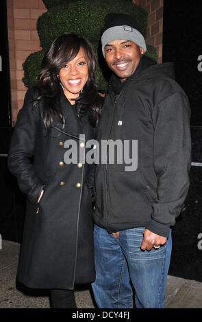 Wendy Raquel Robinson und Marco Perkins prominente außerhalb ihrer Midtown Hotel in New York City New York City, USA - 10.01.12 Stockfoto