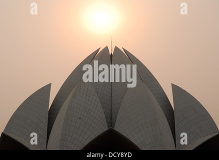 Nahaufnahme von Lotus-Tempel, Delhi, Indien. Dies ist auch bekannt als Bahai-Tempel Stockfoto