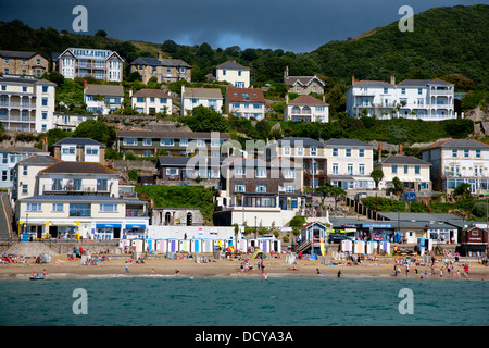 Strand, Stadt, Ansicht, aus dem Meer, Ventnor, Isle Of Wight, England, Vereinigtes Königreich, Stockfoto