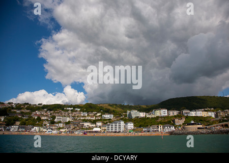 Strand, Stadt, Ansicht, aus dem Meer, Ventnor, Isle Of Wight, England, Vereinigtes Königreich, Stockfoto