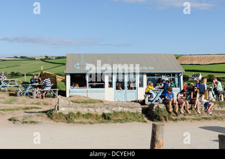 Beach House Cafe im Süden Milton Sands in der Nähe von Thurlstone in Devon Stockfoto