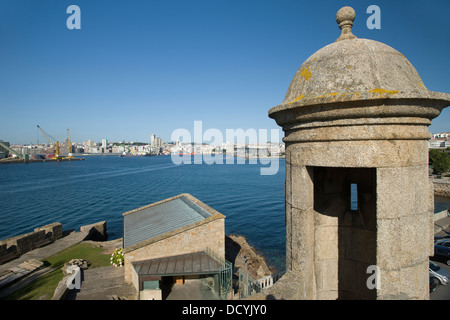 HAFEN CASTILLO SAN ANTON LA CORUNA GALIZIEN SPANIEN Stockfoto