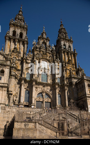 KATHEDRALE VON SAINT JAMES PLAZA DEL OBRADOIRO ALTSTADT SANTIAGO DE COMPOSTELA GALIZIEN SPANIEN Stockfoto