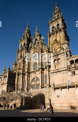 KATHEDRALE VON SAINT JAMES PLAZA DEL OBRADOIRO ALTSTADT SANTIAGO DE COMPOSTELA GALIZIEN SPANIEN Stockfoto