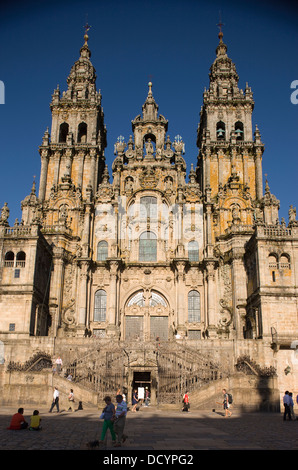 KATHEDRALE VON SAINT JAMES PLAZA DEL OBRADOIRO ALTSTADT SANTIAGO DE COMPOSTELA GALIZIEN SPANIEN Stockfoto