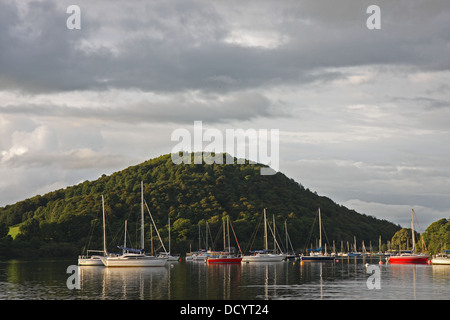 Segeln Sie Boote, Pooley Bridge, Ullswater, Lake District, Cumbria, UK Stockfoto