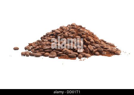 Haufen von Kaffeebohnen Hintergrund. Stockfoto