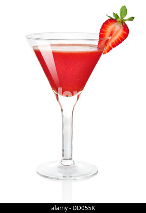 Frozen Strawberry Daiquiri Alkohol cocktail isoliert auf weißem Hintergrund Stockfoto