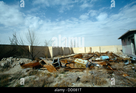 Experimentelle Solarforschungsstation in Kuwait 1990 vom Irak zerstört - erstes Solar-Gewächshaus Kuwait-Deutschland-Projekt Stockfoto