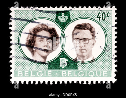 Briefmarke aus Belgien zeigt König Baudouin und Königin Fabiola. Stockfoto
