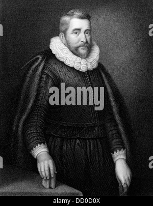 Henry Wotton (1568-1639) auf Gravur von 1831. Englischer Schriftsteller und Diplomat. Stockfoto