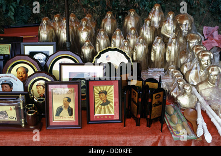 Mao Memorabilia Souvenirs in Shaoshan Dorf der Provinz Hunan China Stockfoto