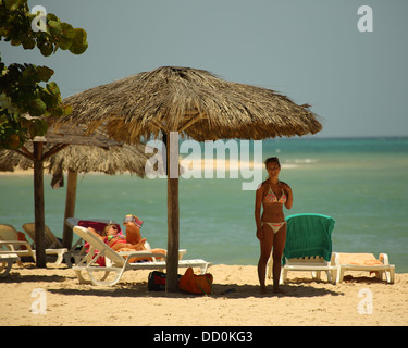 Strandszenen aus Strand Jibacoa, Kuba Stockfoto