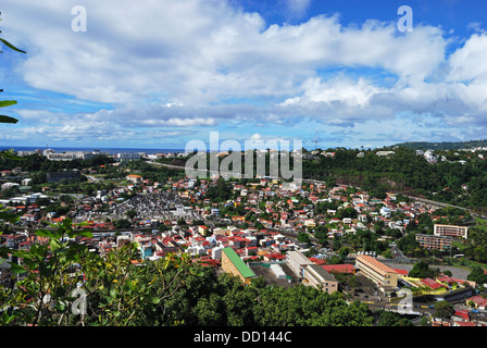 Erhöhten Blick auf Stadt, Fort-de-France, Martinique, Karibik, West Indies. Stockfoto