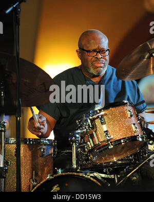 Jaimo Johanson von The Allman Brothers Band spielt im Seminole Hard Rock Hotels und Casinos Hard Rock Live. Hollywood, Florida - 18.01.12, Stockfoto