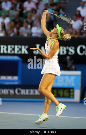 Maria Sharapova (Rus) besiegte Sabine Lisicki (Ger) 3:6, 6:2, 6:3 Tennisplätze. Australian Open 2012. Melbourne. Australien - 22.1.12. Stockfoto