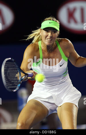 Maria Sharapova (Rus) besiegte Sabine Lisicki (Ger) 3:6, 6:2, 6:3 Tennisplätze. Australian Open 2012. Melbourne. Australien - 22.1.12. Stockfoto