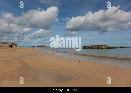 Strand von Arromanches-Les-Bains, Normandie, Frankreich Stockfoto