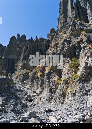 dh Putangirua Pinnacles WAIRARAPA Neuseeland geologischen Rock Formation Erde Säulen Aorangi reicht Tal Klippen Stockfoto