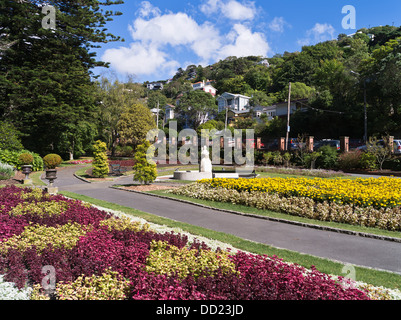 dh Botanic Gardens WELLINGTON NEW ZEALAND Blumenbeete Wege Blumenarrangements Gartendisplay Stockfoto