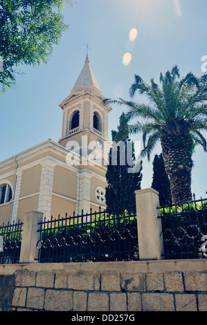 Kirche in der Stadt Novalja, Insel Pag, Kroatien, Europa Stockfoto