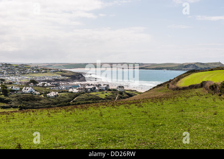 NEUES POLZEATH UND POLZEATH, PADSTOW BAY, HAYLE BUCHT IN DER NÄHE VON PENTIRE POINT Stockfoto