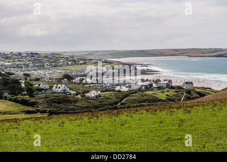 NEUES POLZEATH UND POLZEATH, PADSTOW BAY, HAYLE BUCHT IN DER NÄHE VON PENTIRE POINT Stockfoto