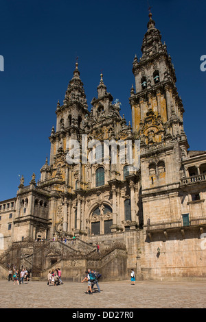 KATHEDRALE VON SAINT JAMES PLAZA DEL OBRADOIRO ALTSTADT SANTIAGO DE COMPOSTELA GALIZIEN SPANIEN Stockfoto