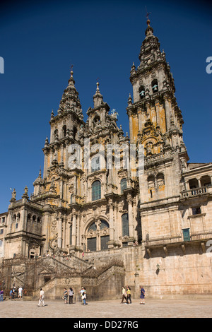 KATHEDRALE VON SAINT JAMES PLAZA DEL OBRADOIRO ALTSTADT SANTIAGO DE COMPOSTELA GALIZIEN SPANIEN Stockfoto