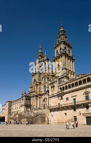 KATHEDRALE VON SAINT JAMES PLAZA DEL OBRADOIRO ALTSTADT SANTIAGO DE COMPOSTELA GALIZIEN SPANIEN Stockfoto