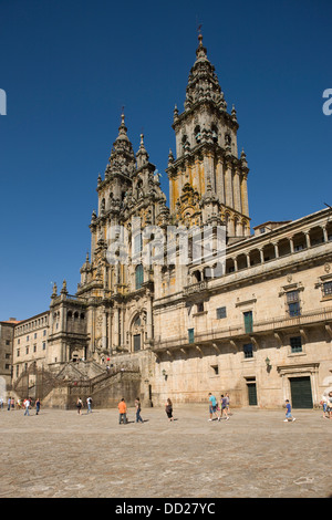 KATHEDRALE VON SAINT JAMES PLAZA DEL OBRADOIRO ALTSTADT SANTIAGO DE COMPOSTELA GALIZIEN SPANIEN Stockfoto