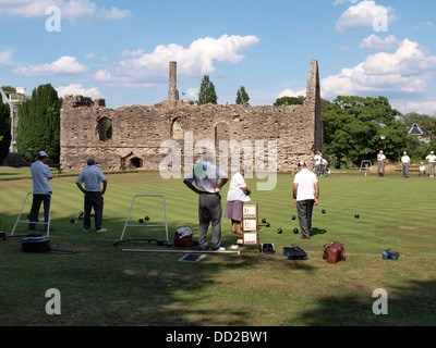 Die Christchurch Arme Bowling-Club, die Königen Bowling Green, Christchurch, Dorset, UK 2013 Stockfoto