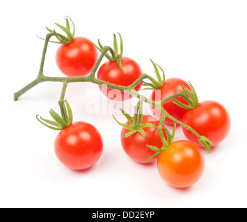 Frische Tomaten schneiden Sie isoliert auf weißem Hintergrund Stockfoto