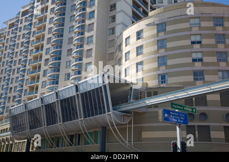 Sydney Monorail-Station in der Hafengasse, kurz vor der Infrastruktur wird durch die NSW Regierung abgerissen Stockfoto