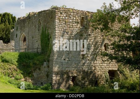 Rückansicht des Leeds Castle in Kent, England zeigt detailliert die Steinstruktur. Stockfoto