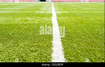 Linie auf dem Fußballplatz Stockfoto