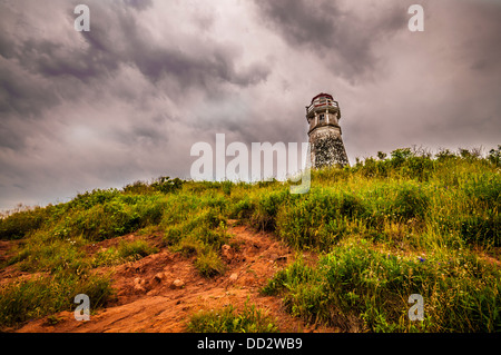 Cape Jourimain Leuchtturm befindet sich in New Brunswick Kanada Hdr mit dramatischer Himmel Stockfoto