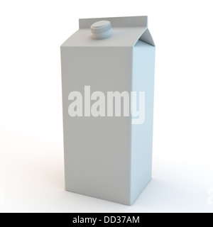 moderne Milchtüte (Tetrapack) mit Schraubverschluss Deckel Stockfoto