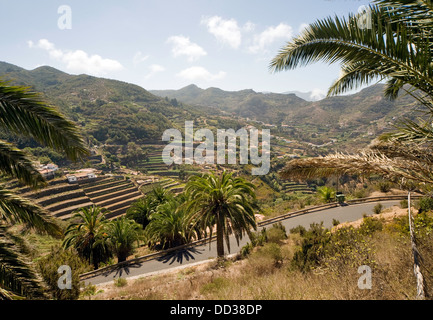 Im Landesinneren La Gomera Insel Blick über eine der vielen Täler, Kanarische Inseln, Spanien Stockfoto