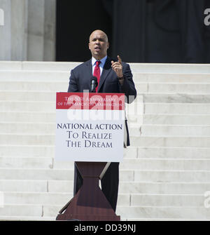 Washington, District Of Columbia, USA. 24. August 2013. Der Bürgermeister von Newark New Jersey, CORY BOOKER, anlässlich der 50. Jahrestag des The März auf Washington Credit: Ricky Fitchett/ZUMAPRESS.com/Alamy Live News Stockfoto