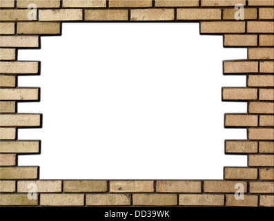 Ziegelmauer im Rahmen Stockfoto