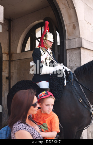 Horseguard diensthabenden in Whitehall, London Stockfoto