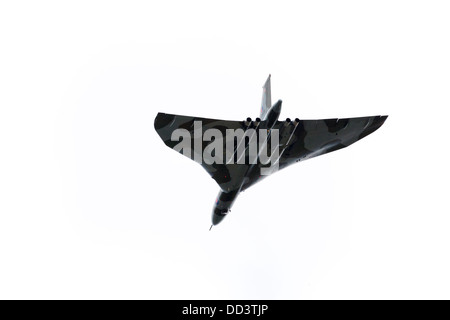 Avro Vulcan B2 XH558 im Flug über Sandtoft Flugplatz Stockfoto