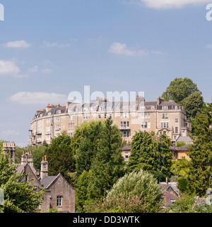 Eine Reihe von georgischen Reihenhaus befindet sich in Bath, Somerset, England, Großbritannien, Uk Stockfoto