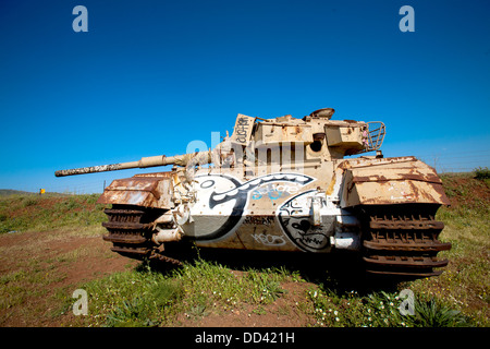 Israel, Golan-Höhen, verlassen syrischen Panzer aus dem Krieg von 1973 Stockfoto