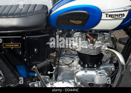 Triumph Tiger 110 650 ccm OHV-Twin Motorrad. Klassische britische Motorrad Stockfoto