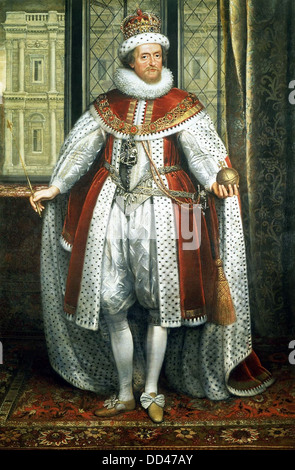 James I von England im Zustand Roben (1566-1625) Stockfoto